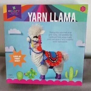 Craft Tastic Yarn Llama Craft Kit 73 Pieces Ages 8+ Make Your Own Llama Art